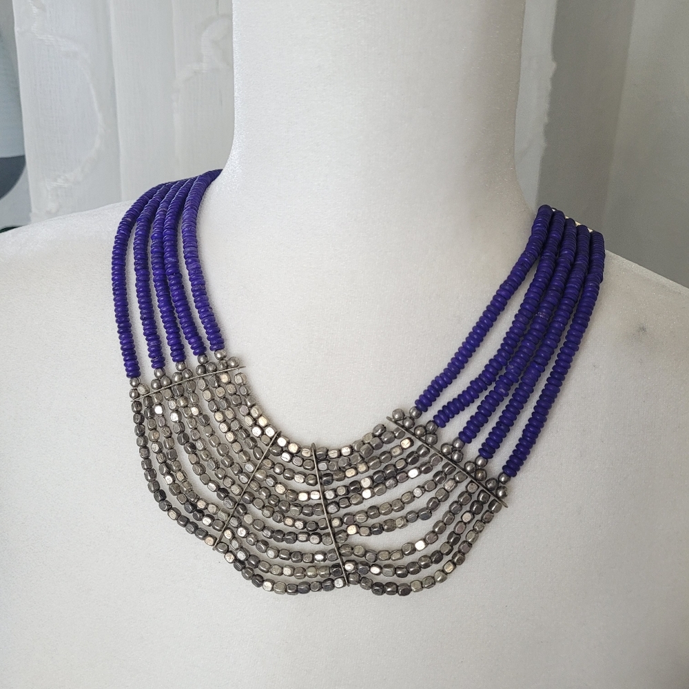 Anthropologie Multi-Strand Bib Statement Necklace